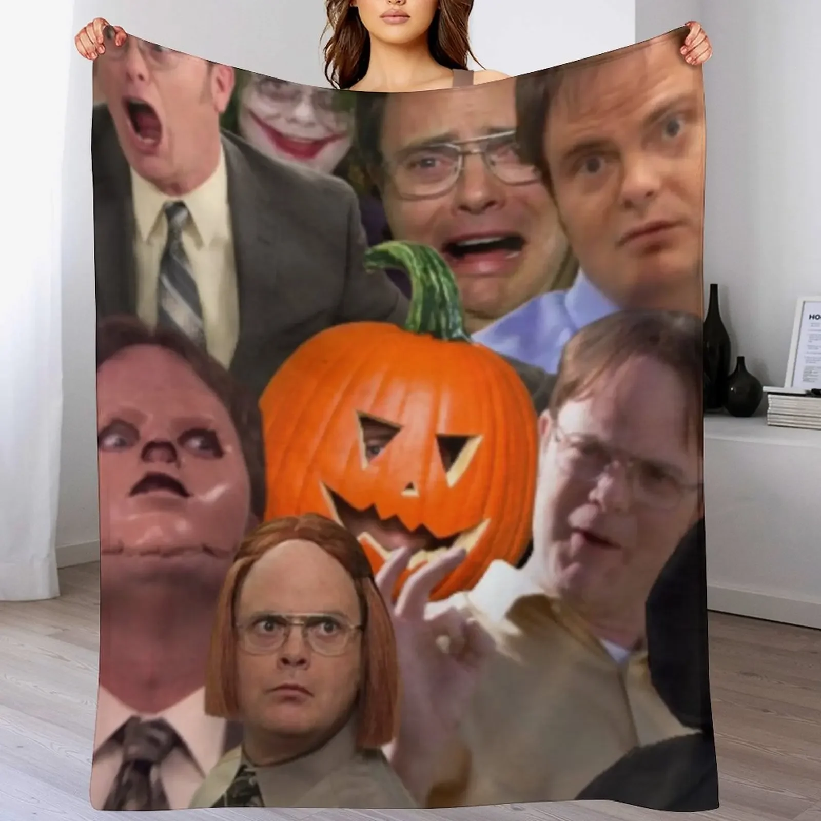 

Dwight Schrute Collage Throw Blanket Custom Designers for sofa Comforter Blankets