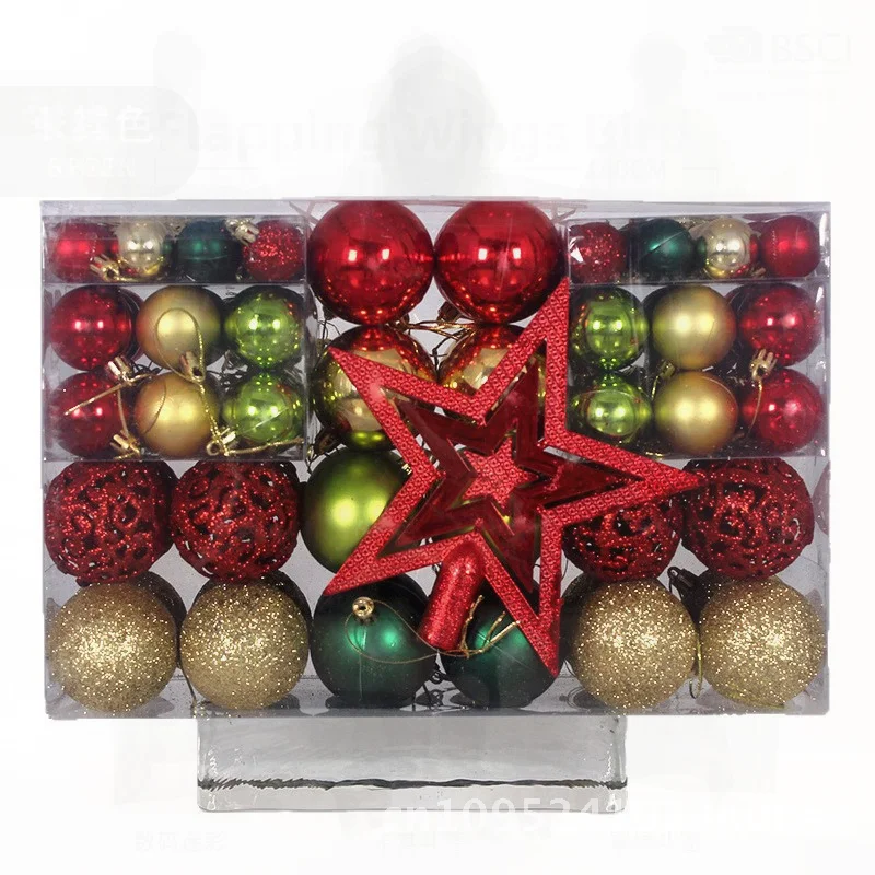 

Set of 101 PVC Christmas Balls 3-6cm Bright Matte Powder Hollow Decorations for Christmas Tree in Various Colors