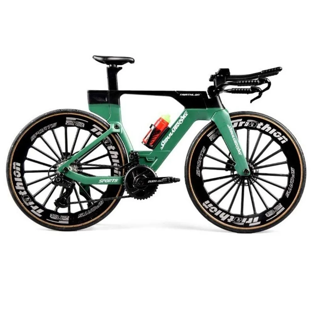 New Simulated Road Bike Model Red Blue Green 1:8 Alloy Road Bike Colorful with Water Bottle Bike Ornaments Ideal Gift