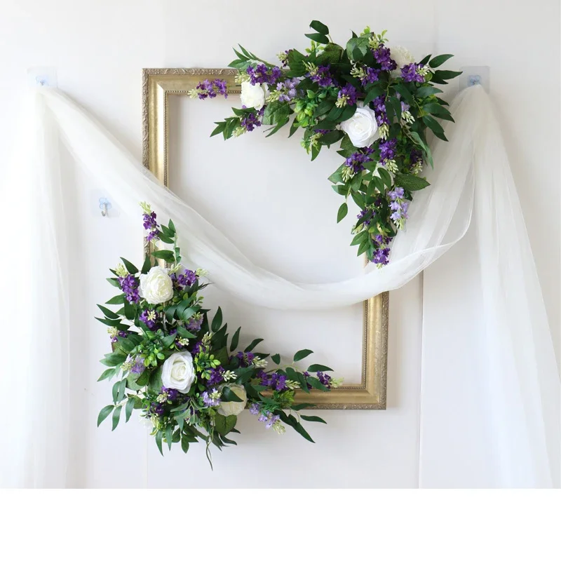 

Artificial Flower for Wedding Photography, High Quality Silk Flower Decoration, Rose Lavender, Backdrop Sztuczne Kwiaty Decor