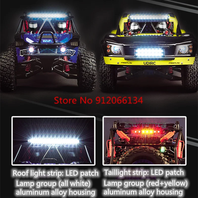 90KM/H Hydraulic Shock Absorber High-Speed Radio Control Truck 8CH Brushless Shift Waterproof 4WD LED Lighting ESP System RC Car