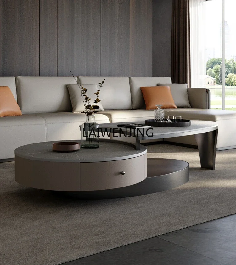 

SGF rock slab coffee table living room simple high-end special-shaped coffee table TV cabinet