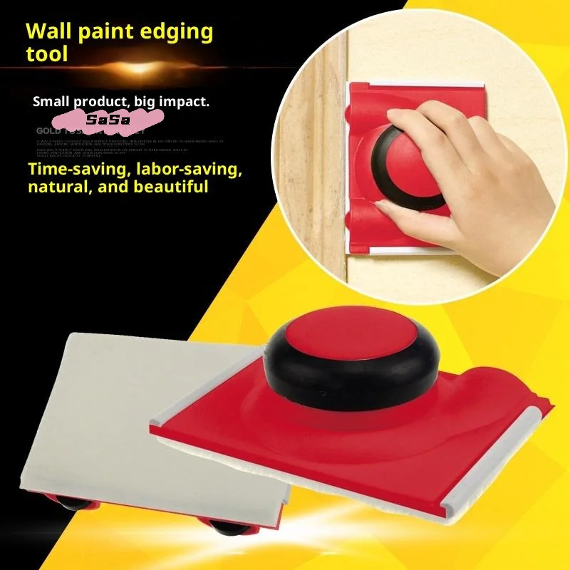 S-1/2Pcs Red Paint Edger Cutting In Home Interior Plastic Wall With Pad Nylon Bristles Edges Painting Corner And Edges