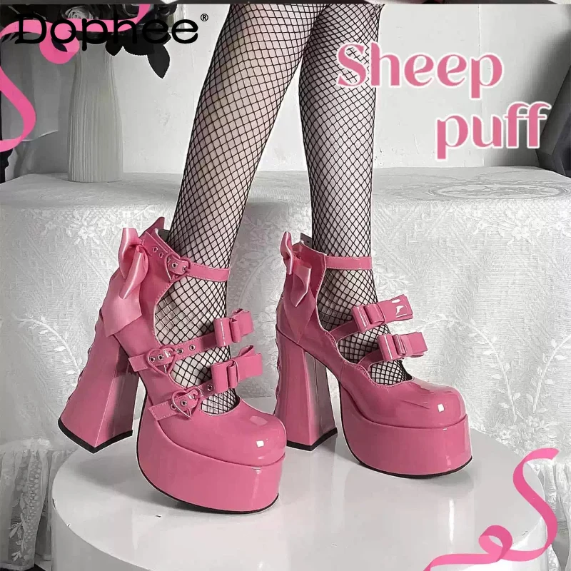 

Original Women's Sweet Elegant Cos High Heels Spring and Autumn New Women's Sweet Bow Lolita High Heels Y2k Princess Pumps