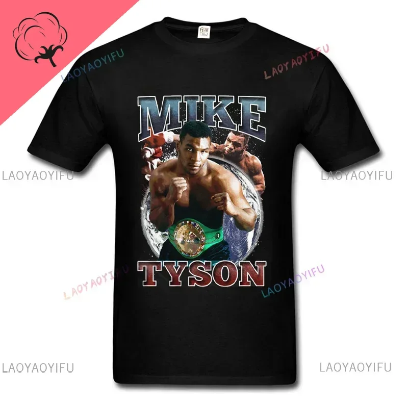 Mike Tyson silhouette boxing champion t-shirt men's summer boxing short sleeves