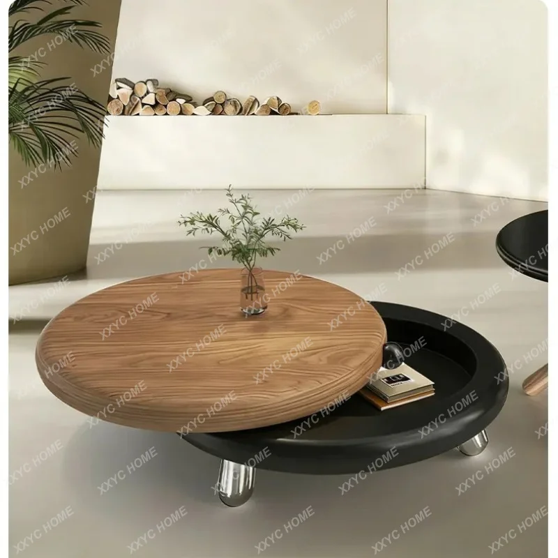 XX minimalist rotating round coffee table combination living room household small apartment