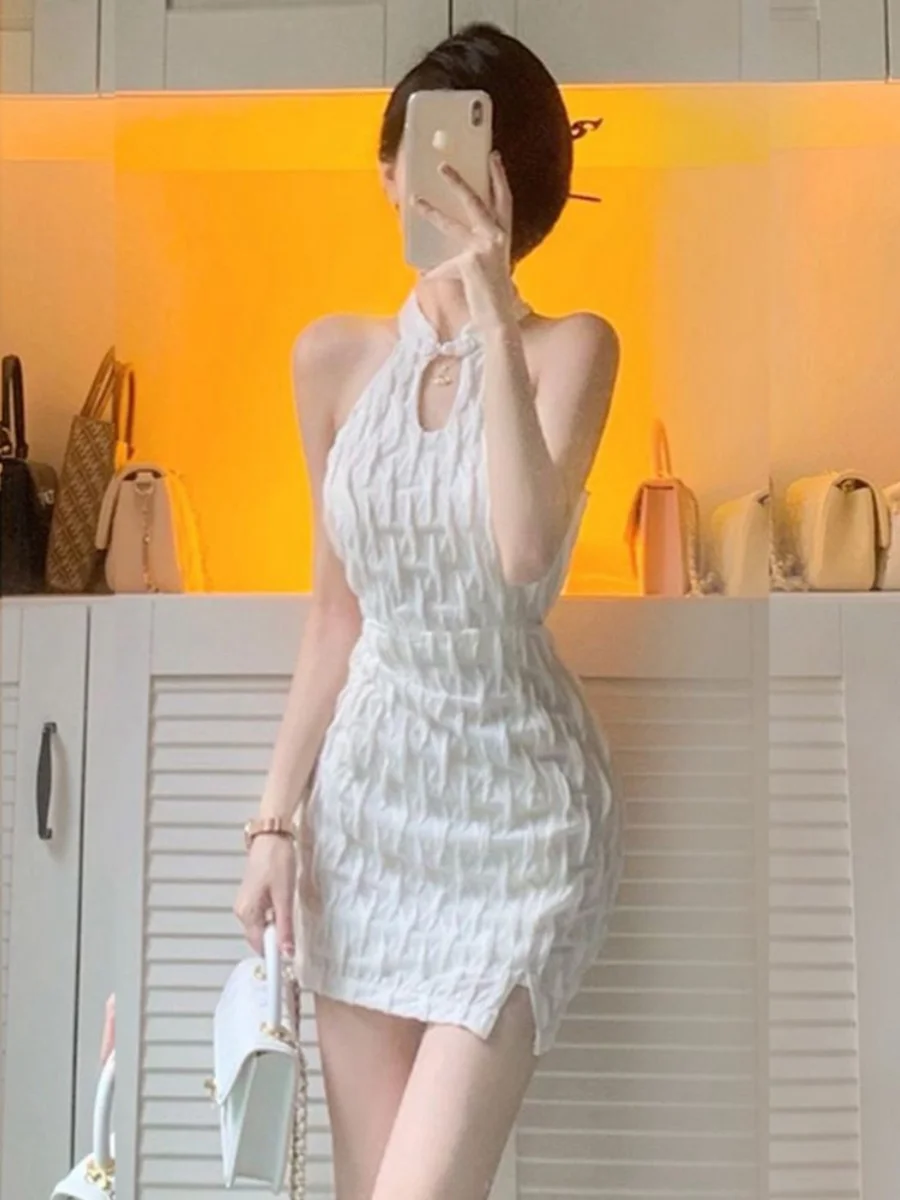 

Sexy neck sleeveless hip dress cheongsam pure tight-fitting national style ladies suspender skirt