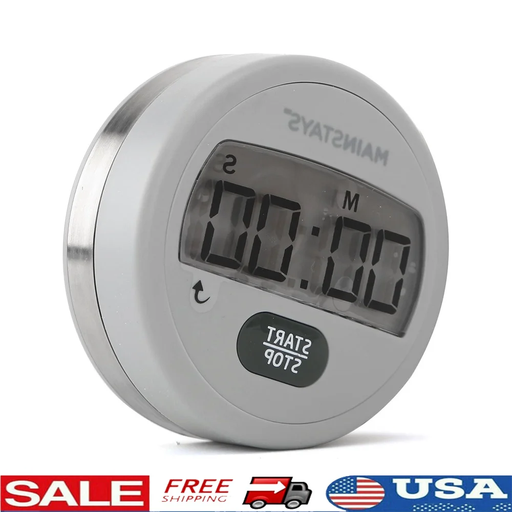 

Magnetic Digital Kitchen Timer Countdown Count Up Timer with Large LCD Display Loud Alarm Easy to Use Silent Operation
