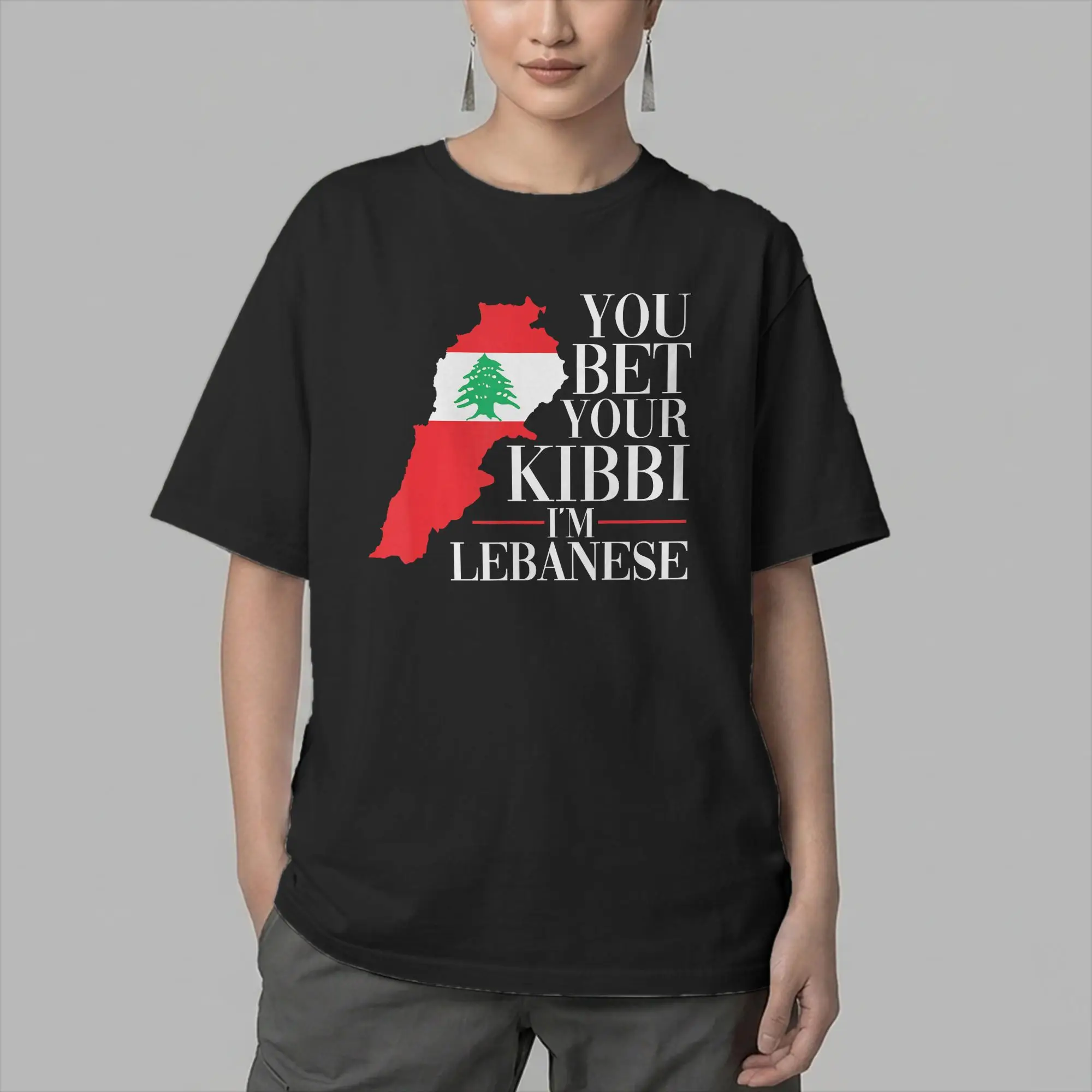 Men Lebanon Tees You Bet Your Kibbi I'm Lebanese T Shirts  100% Cotton Clothes Funny Short Sleeve Crewneck Tees Printed T-Shirts