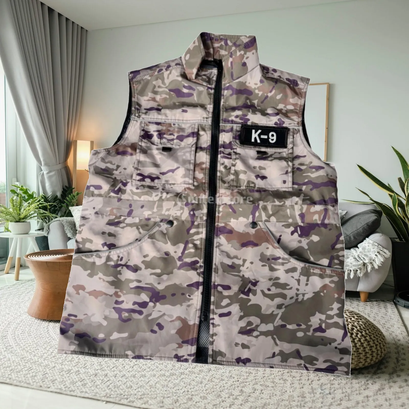 Dog Trainer Vest Waist Drawstring Dog Trainer Costume Professional Zipper Vest with Multi Pockets Dog Trainer Protective Cloth