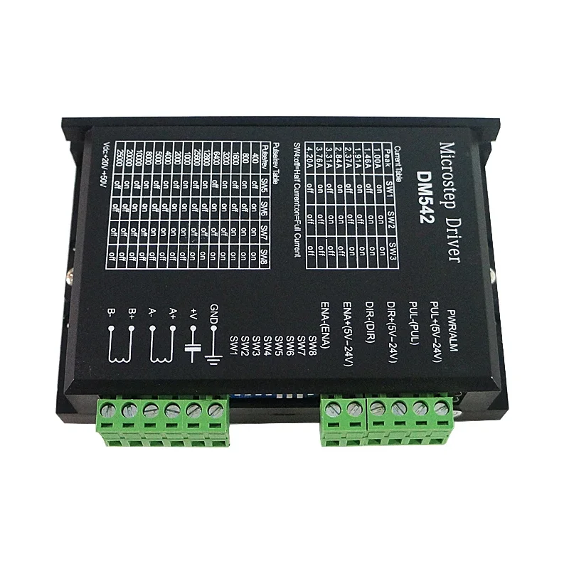 Nuovo DM542 Controller motore passo-passo router CNC fai-da-te Driver passo-passo digitale bifase 24-60 VDC Max 4.5A per motore serie 57 86