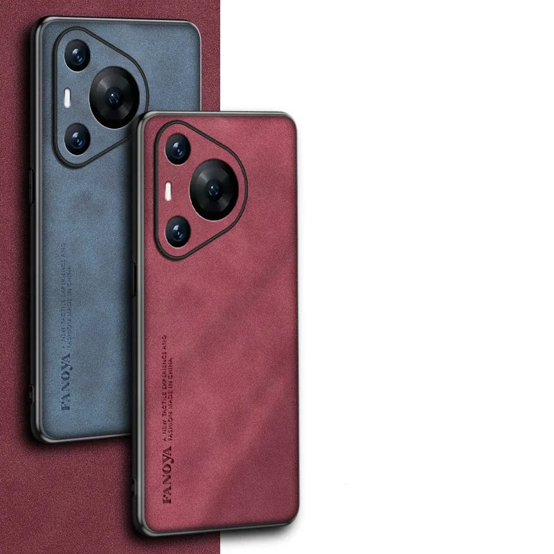 Luxury Sheepskin Leather Silicone Phone Back Case Cover For Huawei Pura 80 70 Pro+ P60Pro Bumper Coque For Huawei Pura 70 Ultra