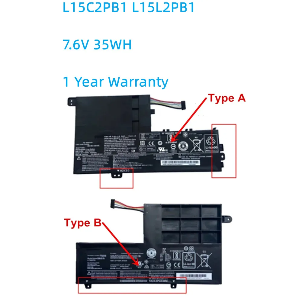 L15C2PB1 L15L2PB1 L15M2PB1 Laptop Battery For Lenovo Yoga 510 510-14IKB 510-15IKB 510-15ISK 510-14ISK 5B10K84491 7.6V 35WH