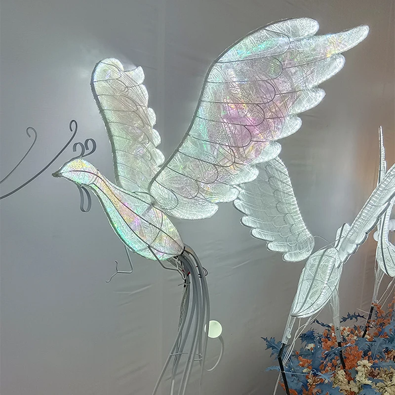 SAMAN  Modern Phoenix Wedding Lantern Area Props Street Lamp LED Stage lighting Festival Atmosphere Background Decoration