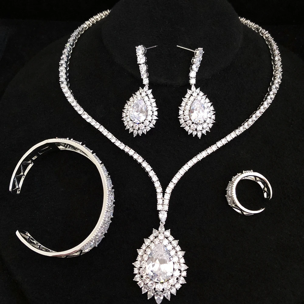 

GODKI Trendy Luxury 4PCS Lariat Necklace Statement Jewelry Set For Women Wedding Full Cubic Zircon Dubai Bridal jewelry Set 2025