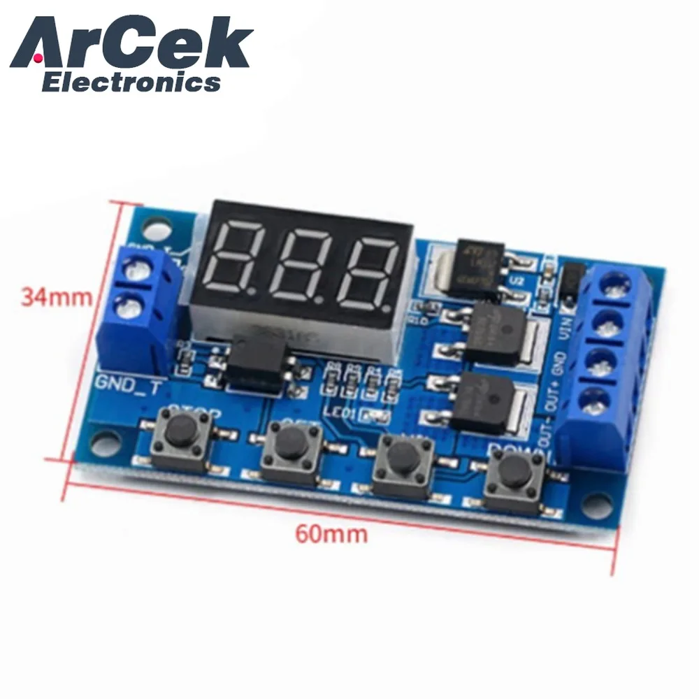 12V 24V Trigger Cycle Timing Delay Switch Circuit Dual MOS Tube Control Board Replacement for Relay Module DIY