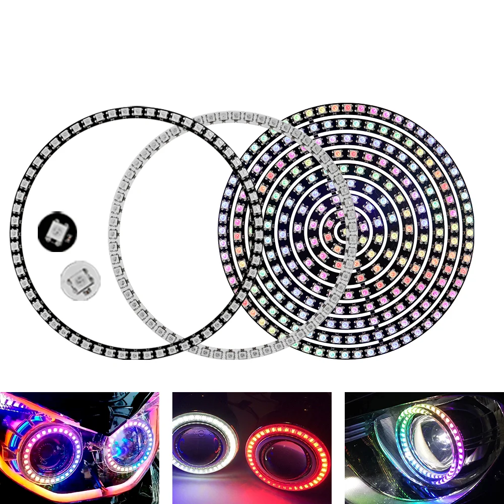 DC5V WS2812 Programmable LED ring WS2812B Round Module 5050 Built-in IC led Circle 1/241leds RGBIC Full Color Round Led Ring