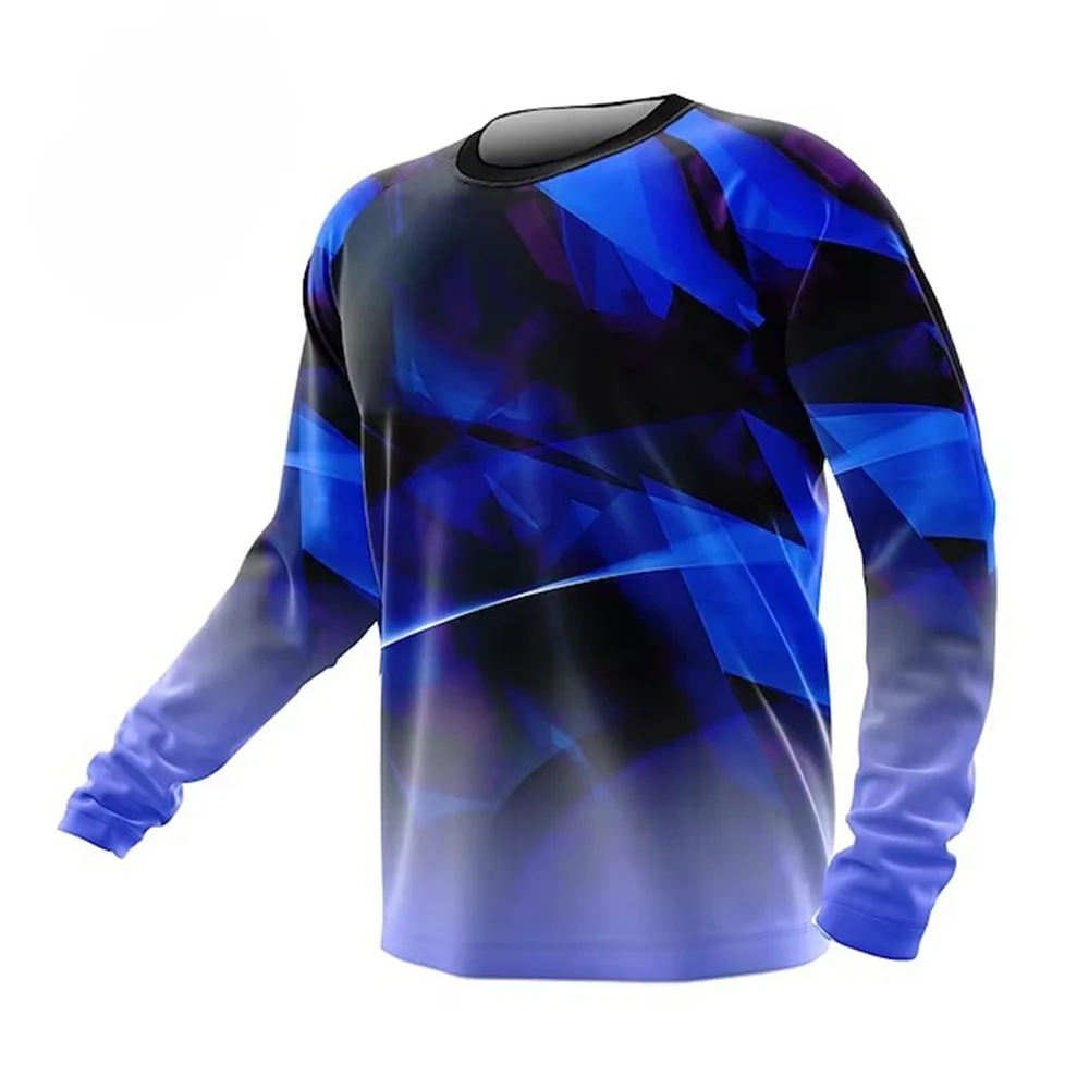

Men's Clothing Cool 3D Geometric Print Fashion Sports O-Neck Graphic T Shirts Tops Harajuku Running Long Sleeve Gym Men Clothing