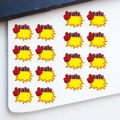 

50Pcs Price Tags Bright Colored Promotional Signs for Shop Garage Sale Fundraiser Advertising Stickers Long-Lasting Quality