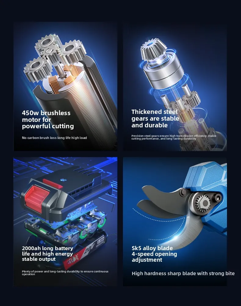 Cordless Electric Branch Cutter, Heavy Duty Tree Pruner for Garden