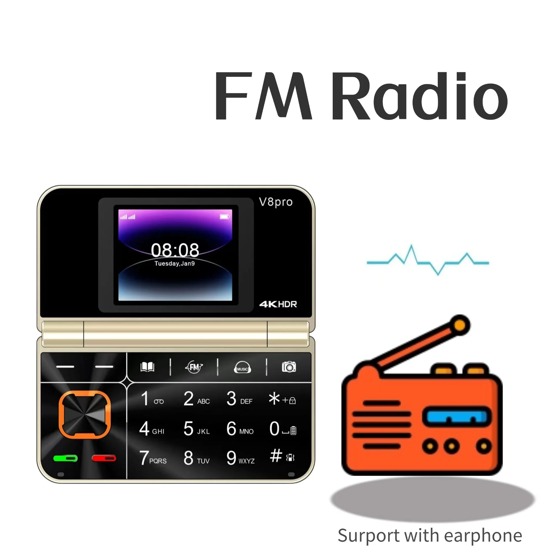 Two Screen Folding Pocket Phone Dual Sim Large Push-Button Double Torch Blacklist Bluetooth Mini Thin Palm Budget Moile For Kids