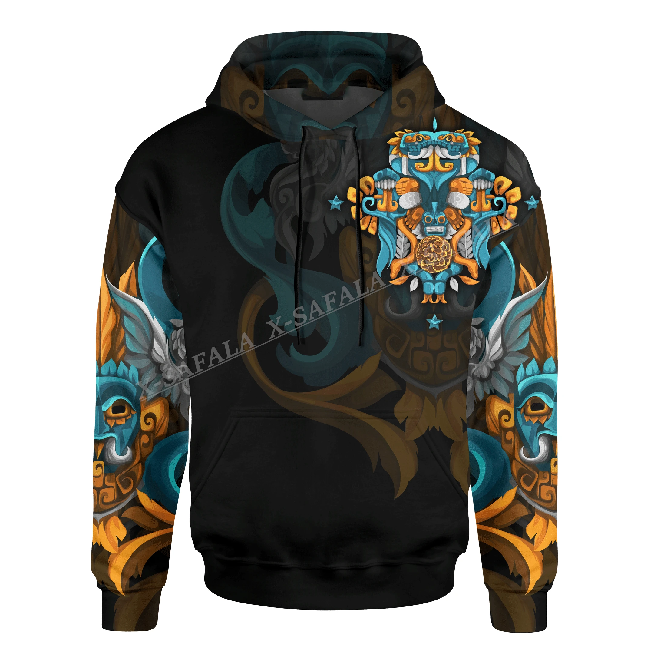 

DOUBLE HEAD SERPENT CALENDAR Mexican Aztec Maya 3D Printed Hoodie Men Pullover Sweatshirt Jersey Jumper High Quality