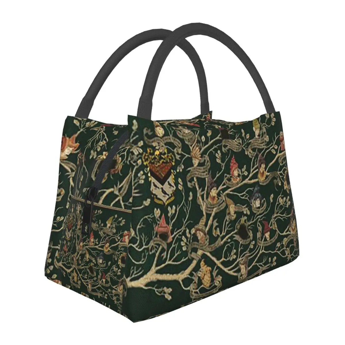 Noble House Of Black Family Tree Insulated Lunch Bag for Women Picnic Storage Food Boxes Container Cooler Thermal Lunch Box Tote