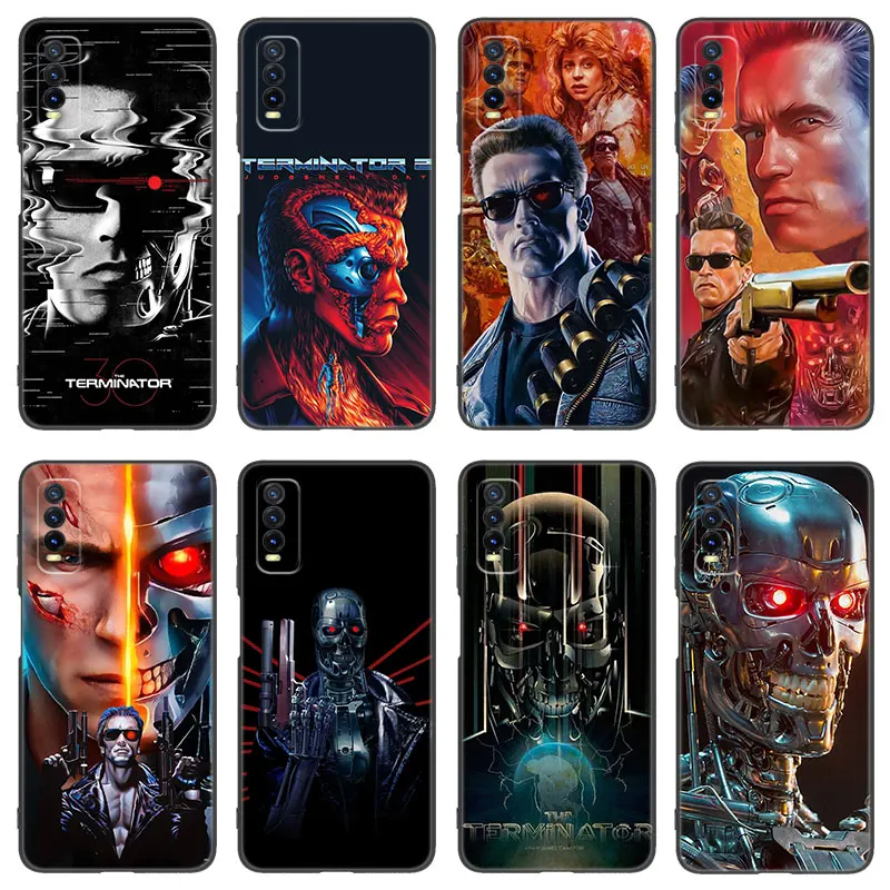 Arnold Schwarzenegger Terminator Black Phone Case For Vivo V27 V29 e V30 X80 X90 Pro Y17 Y21 Y22 Y33 S Y16 Y20 Y27 Y35 Y36 Y55