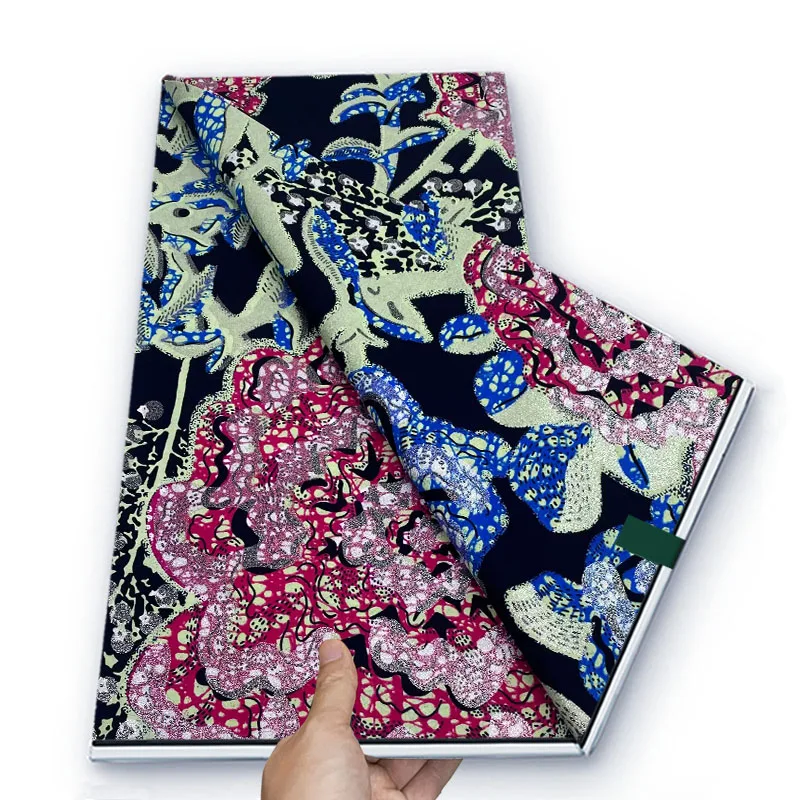 Neueste 2026 Ankara Afrikanischer Druck Golden Wax 100 % Baumwollstoff Material Pagne Tissu Lendenschurz für Frauen Kleid YX108