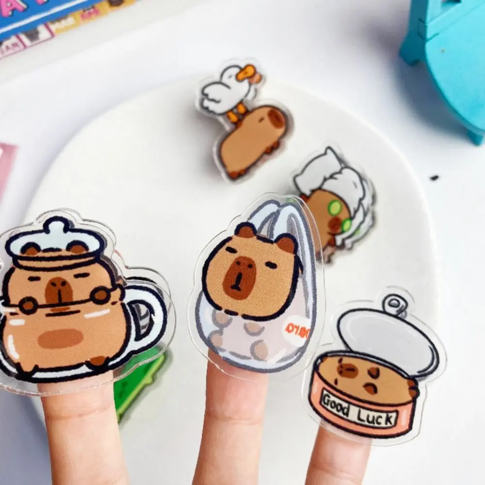 Creative Acrylic Capybara PP Clip Gift Cartoon Acrylic Clip Stationery Test Paper Clip Student