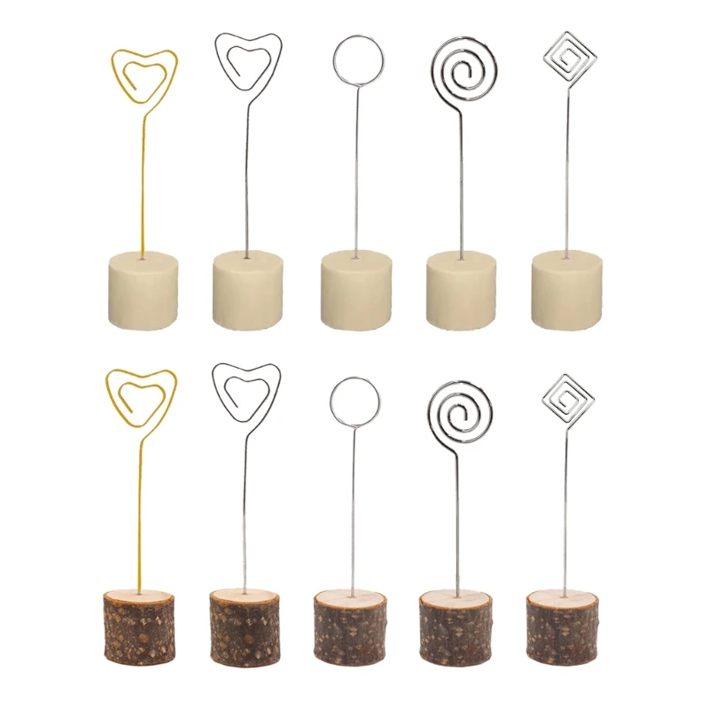 20 Stück Holz-Tischkartenhalter, Memo-Halter, Tischnummernhalter, Ständer, Namenskarten, Fotohalter für Hochzeitsfeier-Schilder