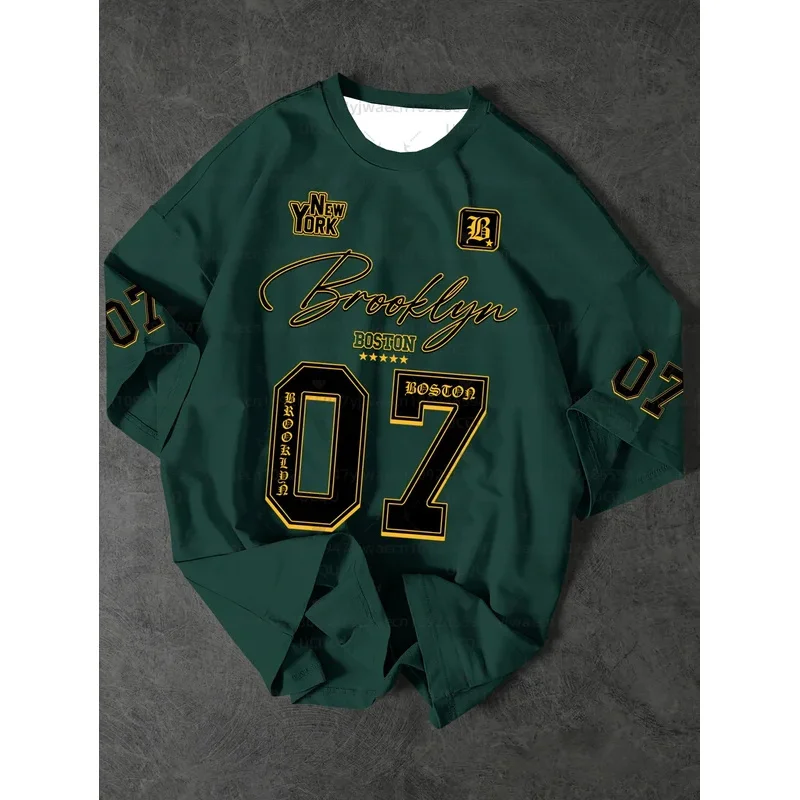 Men's sports shirt Brooklyn 07 short-sleeved printed T-shirt Summer graphic T-shirt plate-size women's sports T-shirt top image 6