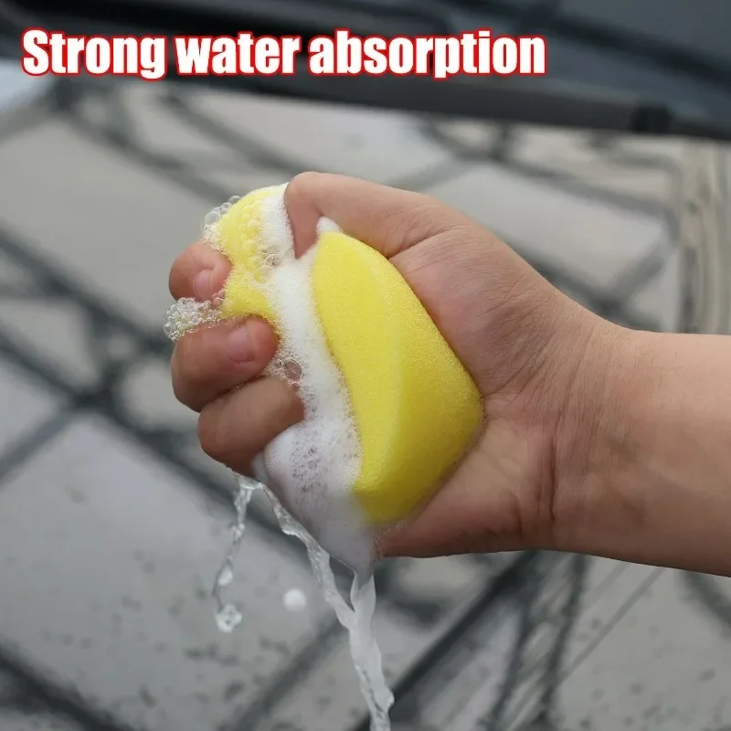 Car Yellow Sponge Waxing Polish Wax Foam Round Applicator Pad Cleaning Sponge Auto Detail Washing High Density Car Cleaning Tool