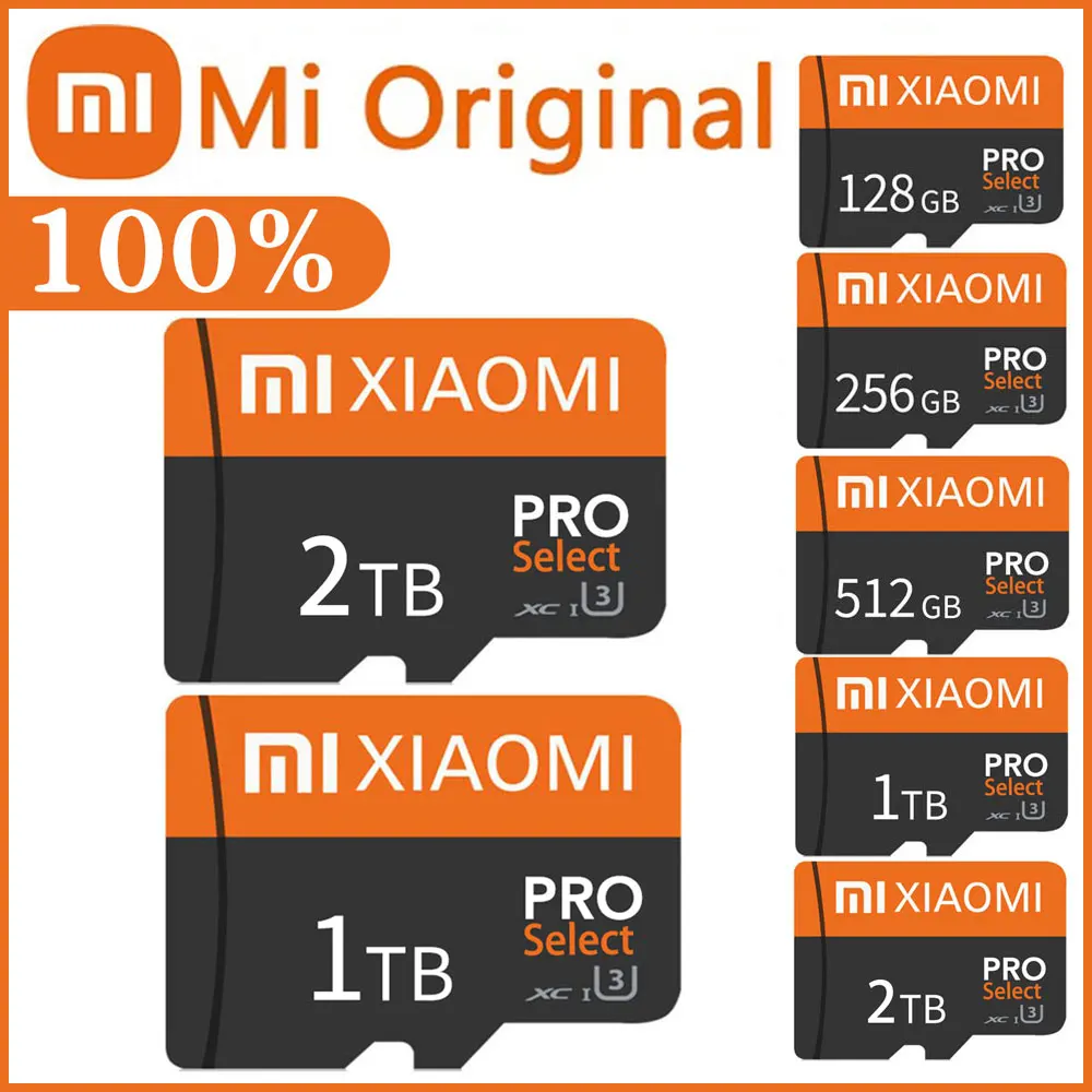 Xiaomi High Speed Memory Card, Cartão Micro SD Original, Classe TF, Equipamento Drone, Audio PC, 2TB, 1TB, 512GB, 256GB, 128GB