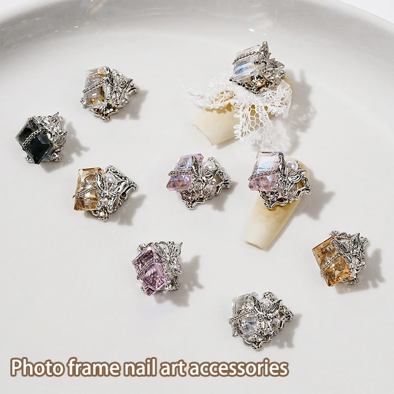 Abalorio para decoración de uñas, 1 piezas, mariposa de azúcar, Roca, pila de diamantes, decoración 3d, Día de San Valentín, Metal, moda Kawaii