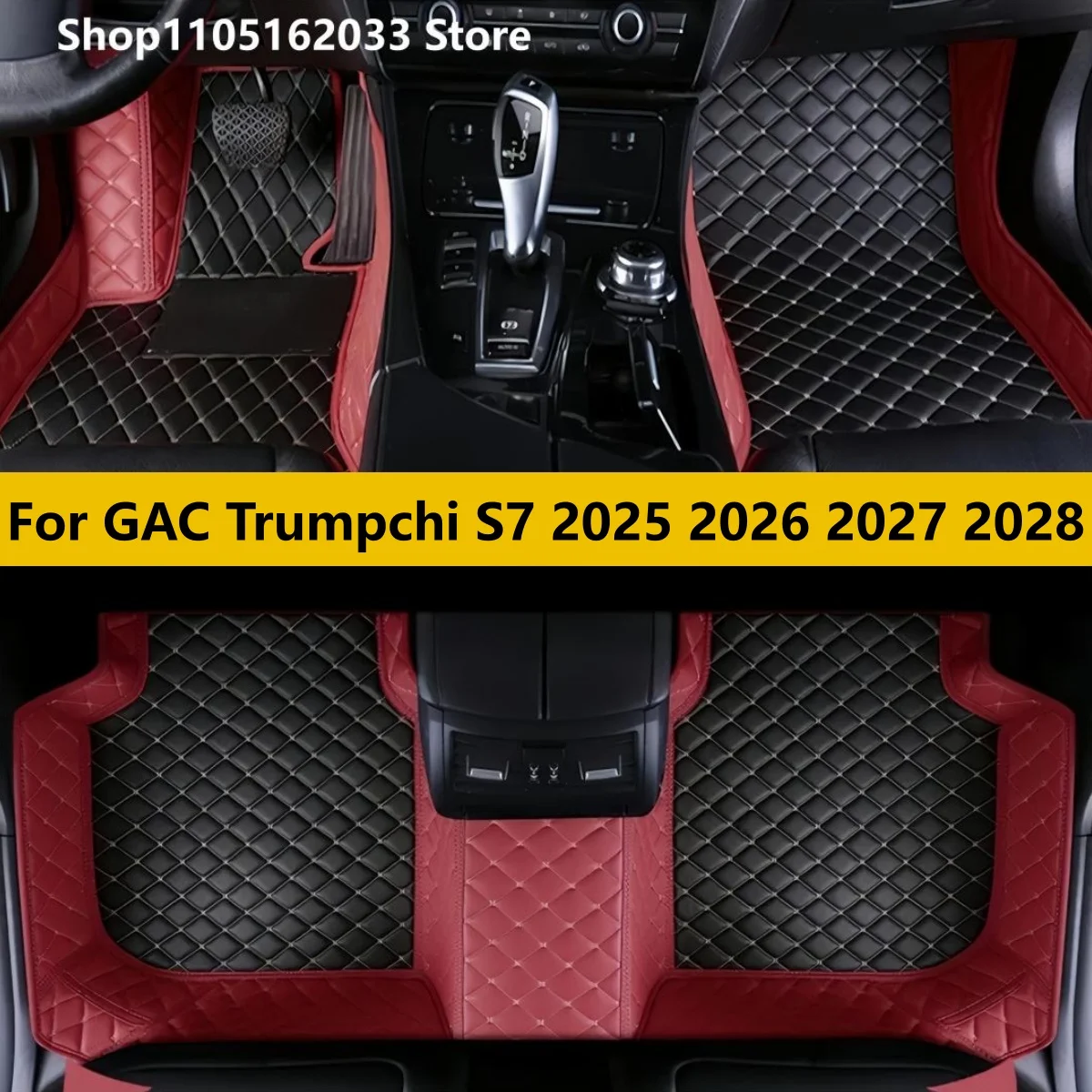 

Leather Car Floor Mats Fits GAC Trumpchi S7 2025 2026 2027 2028 Auto Front & Rear Row Full Set Carpet Pads Vehicle Foot Mat Rugs