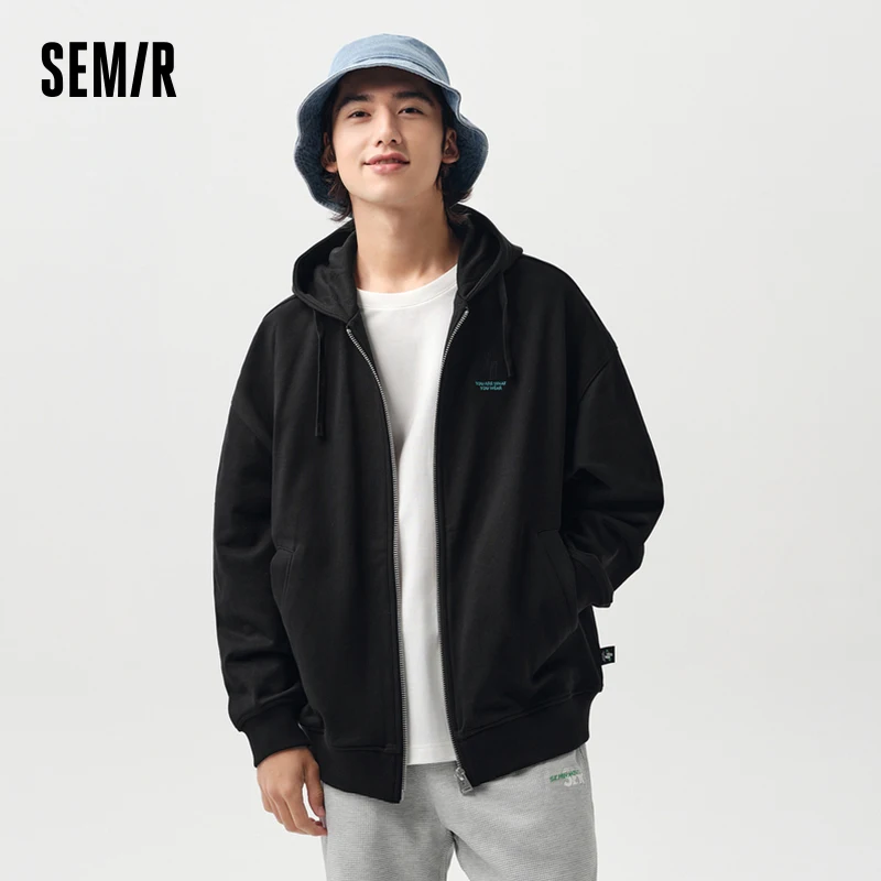 

Semir 2024 Jacket Men Spring Daily Simple Loose Hooded Casual Jacket Unisex Campus Sports Style Couple Top