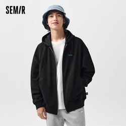 Semir 남성용 루즈 후드 캐주얼 재킷, 남녀공용 캠퍼스 스포츠 스타일 커플 상의, 용수철 데일리 심플 2024 재킷