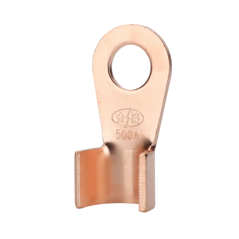 Cable crimping terminal OT-20A 30A 60A 100A 150A 200A Red Copper Bare Nose Lugs rotundity Bolt Hole Open Mouth Wire connector