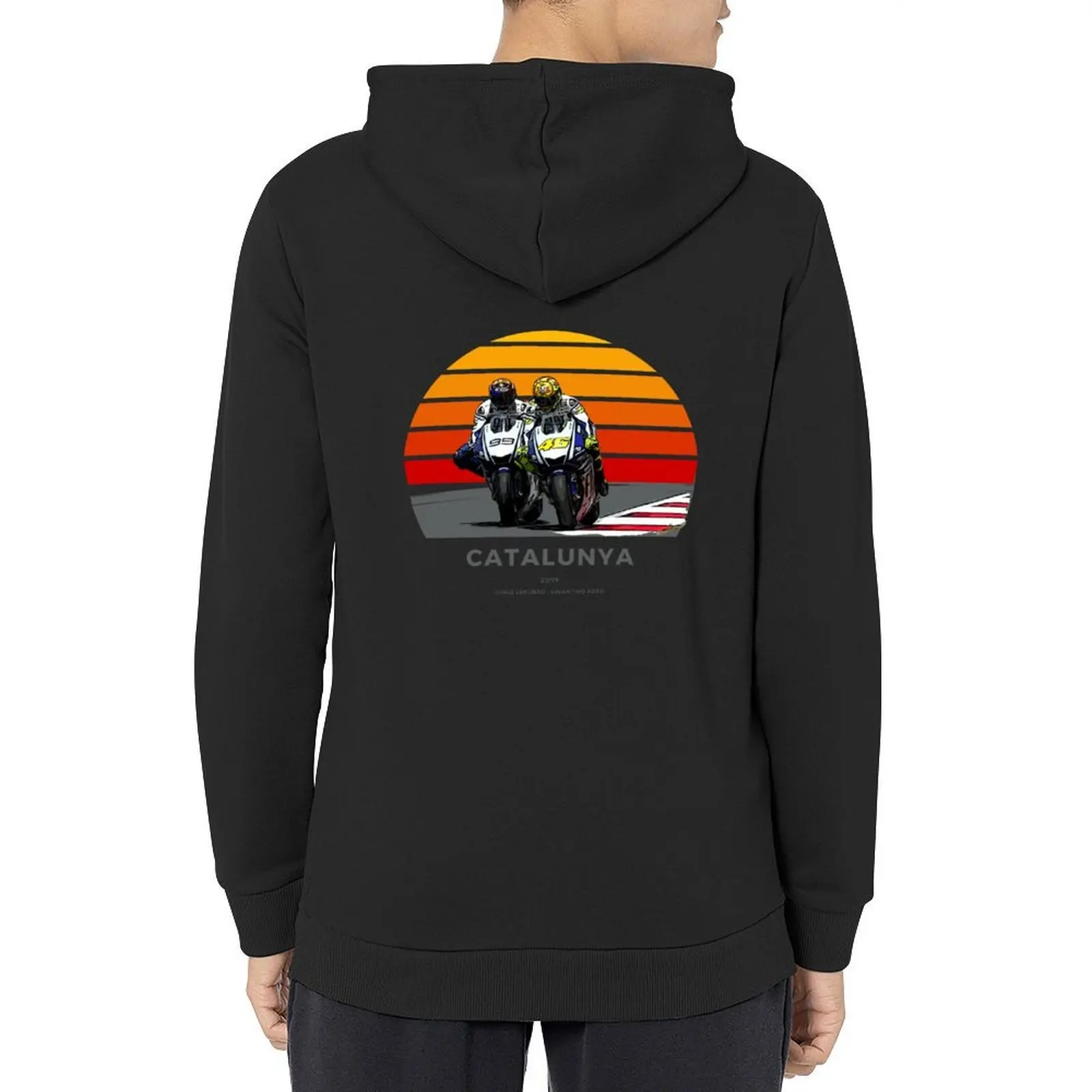 

Drawing CATALUNYA 2009 ROSSI VS LORENZO Hoodie winter clothes japanese style korean autumn clothes fashion men hoodie oversize