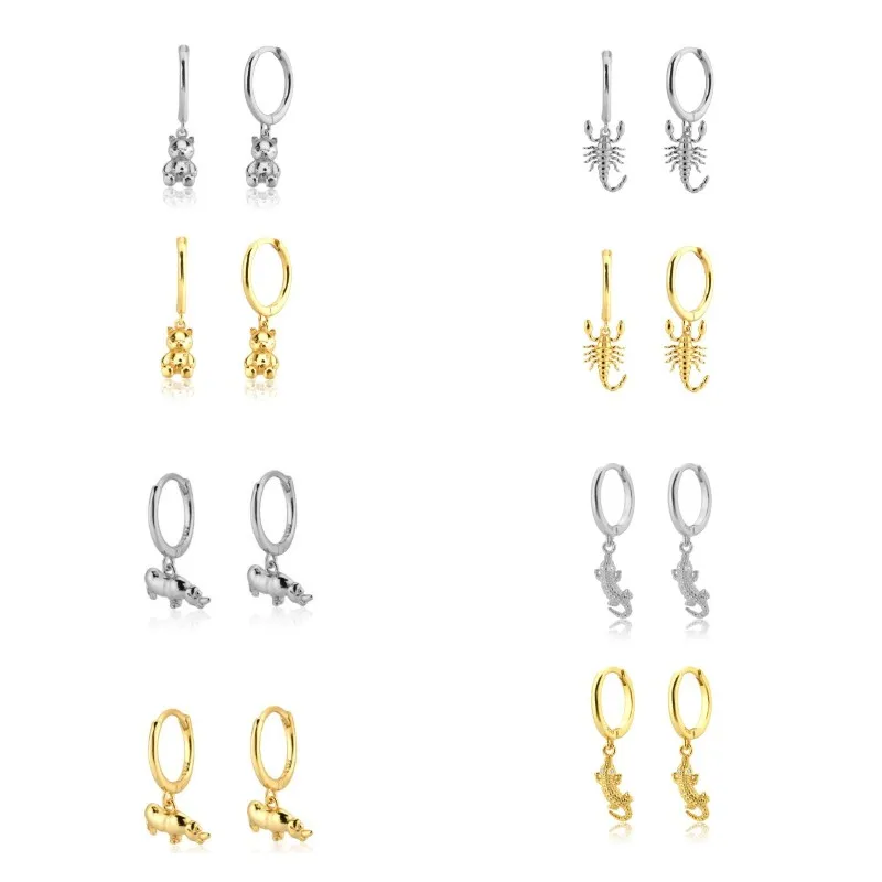 Wholesale Cute Animal Dangle Earring for Women Glossy Bear Shape Drop Earring Retro Wedding Party Classic Jewelry Accessories