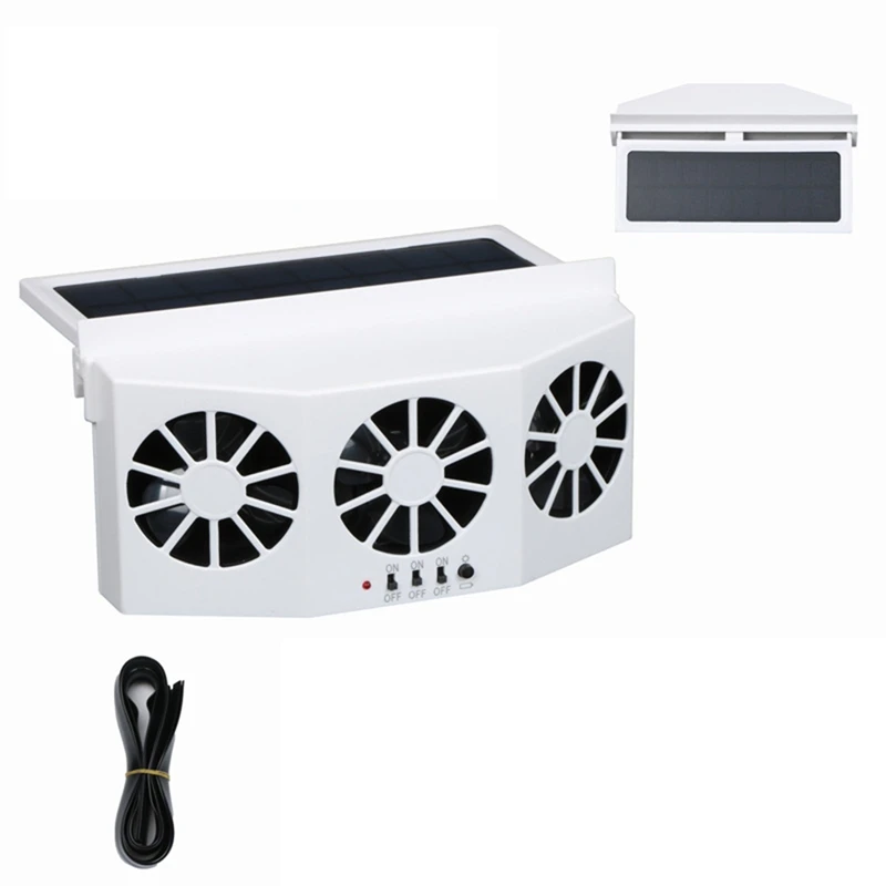 Super Sale Solar Powered Car Air Conditioning Efficient Car Window Easy Install 3 Motors