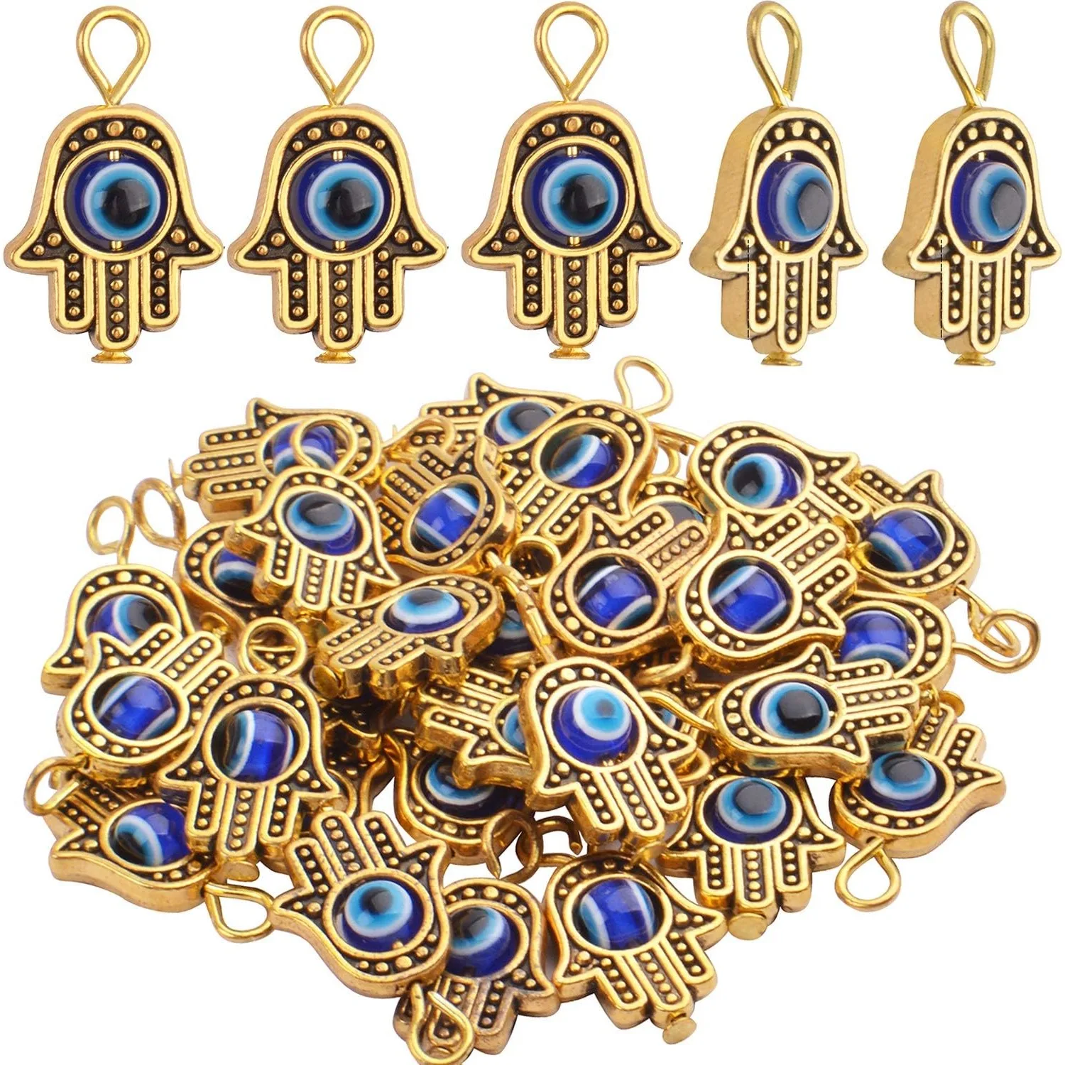 

30 шт. антикварные подвески Хамса рука сглаза рука Фатимы подвески ювелирные изделия аксессуар для DIY ожерелье браслет