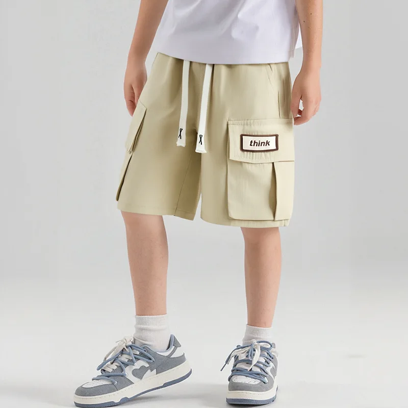 Summer Boys Overalls Shorts 2026 Fashion Children's Pants Trendy Handsome Casual Five-point Pants for Kids Teenager Trousers