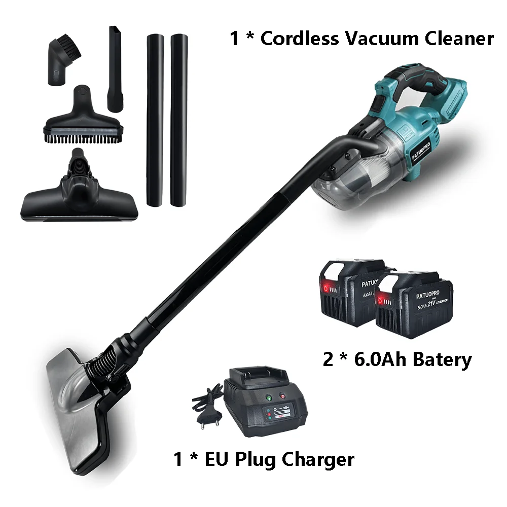 PATUOPRO Cordless Vacuum Cleaner Handheld Dust Collector Floor Carpet Car Pet Hair Cleaning Power Tool For Makita 18V Battery