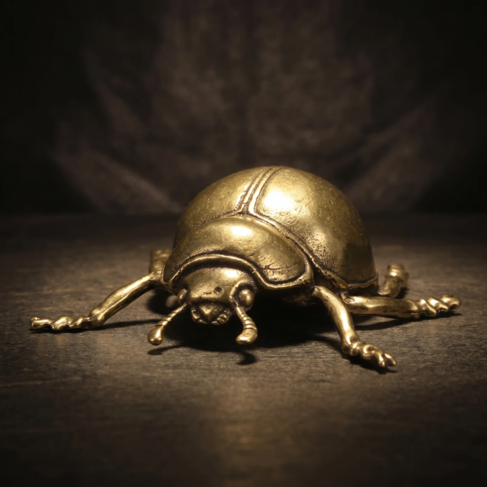 Beetle Figurine Antique Style Brass Beetle Desktop Ornament Collectible Decoration Decorative for Collectors, Tea Table view 5