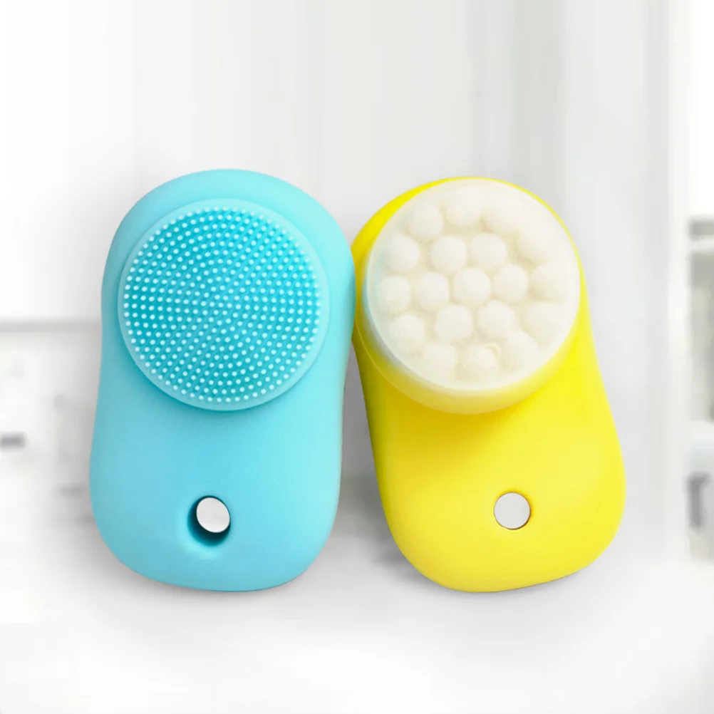 2-delige exfoliërende gezichtsborstel Dubbelzijdige reiniging Gezichtsmassage Scrubber Make-up scrubbers Silicagel