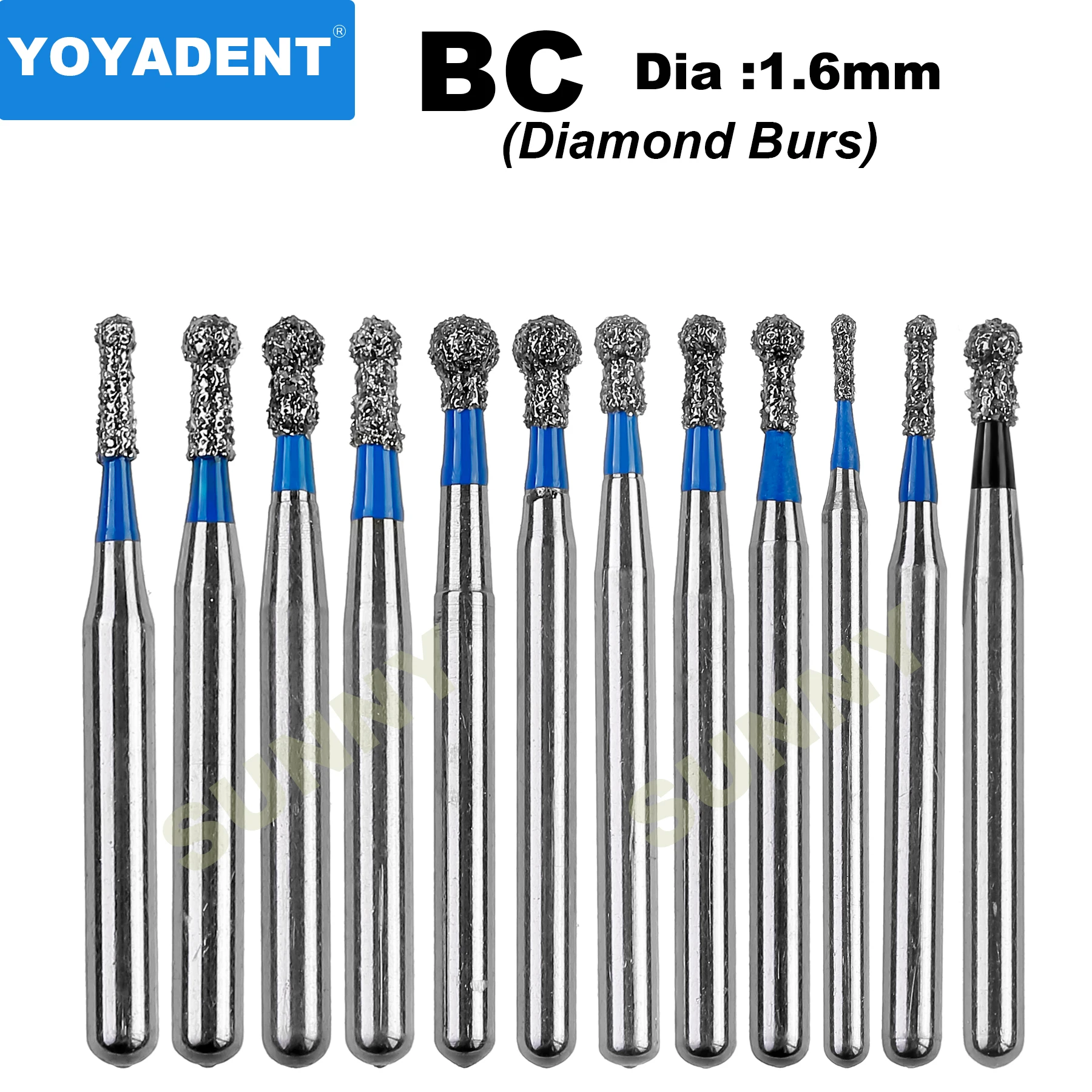 

10pcs/Pack Dental Burs Dentistry Strawberries Dental Diamond Burs for High Speed Handpiece Dentist Tools Dia.1.6mm BC Type