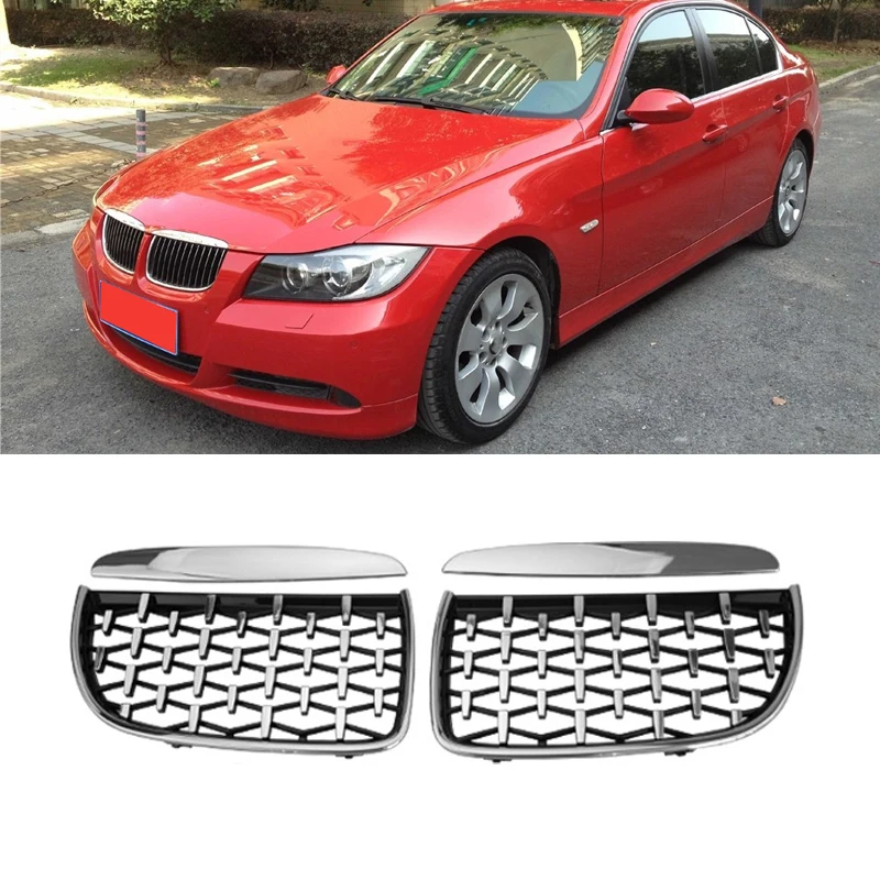 

For BMW E90 E91 323I 328I 335I 330I 325I Car Front Kidney Grille Diamond Style Grills Racing Grill 3 Series 2005-2008 Grilles