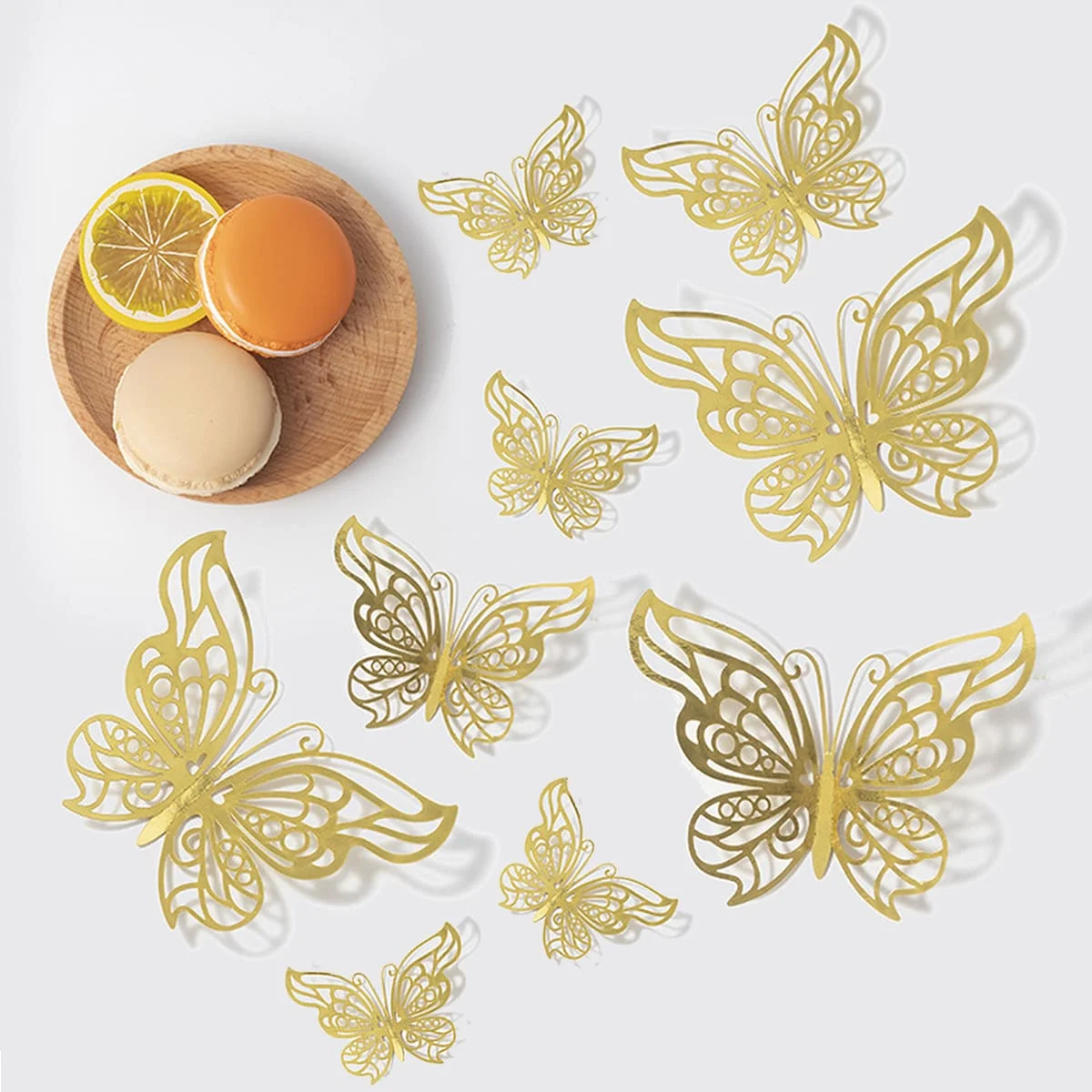 12pcs/set Of 3D Hollow Butterfly Wall Stickers DIY Home Decoration Room Decoration Cake Decoration